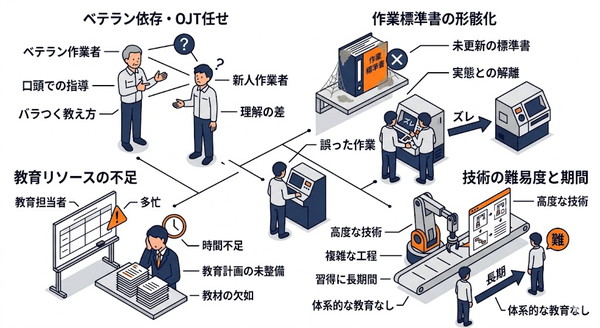 生産ラインで教育不足が起こる要因